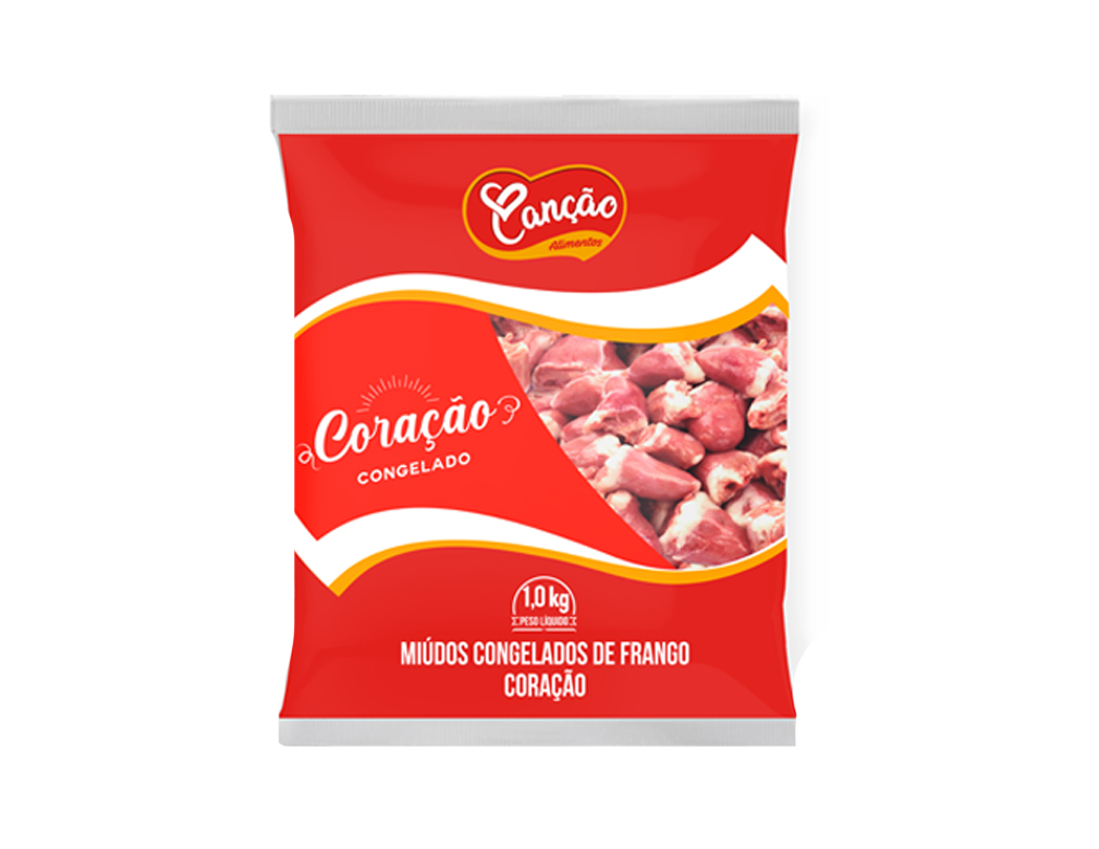 CORAÇÃO DE FRANGO CONGELADO CANÇÃO 1 KG (CX 20 PCT)